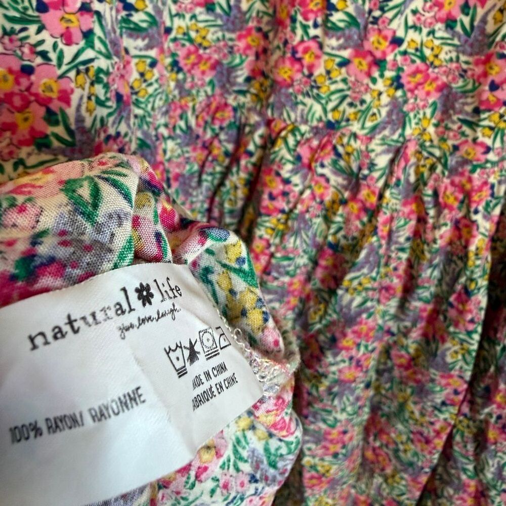 Natural Life Floral Sleeveless Riley Mini A-Line Dress Women's Size Large - Picture 7 of 7